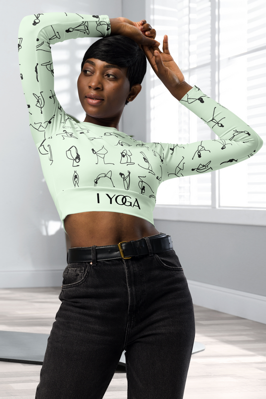 I YOGA long-sleeve crop top - HONEYDEW