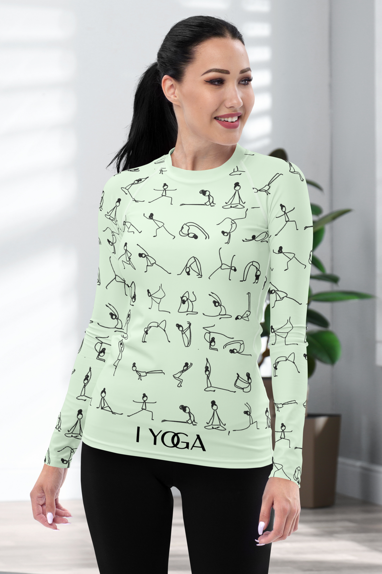 I YOGA Women's Rash Guard - HONEYDEW