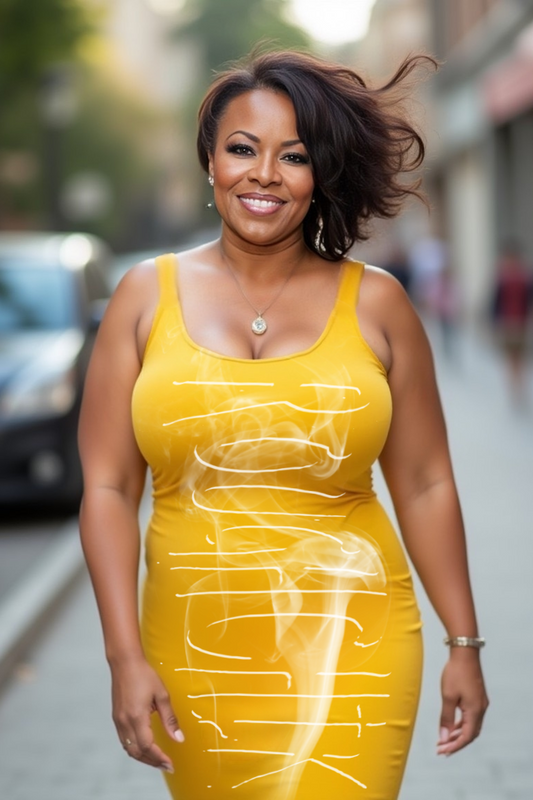 All Smoke Too! Fitted Dress - Yellow