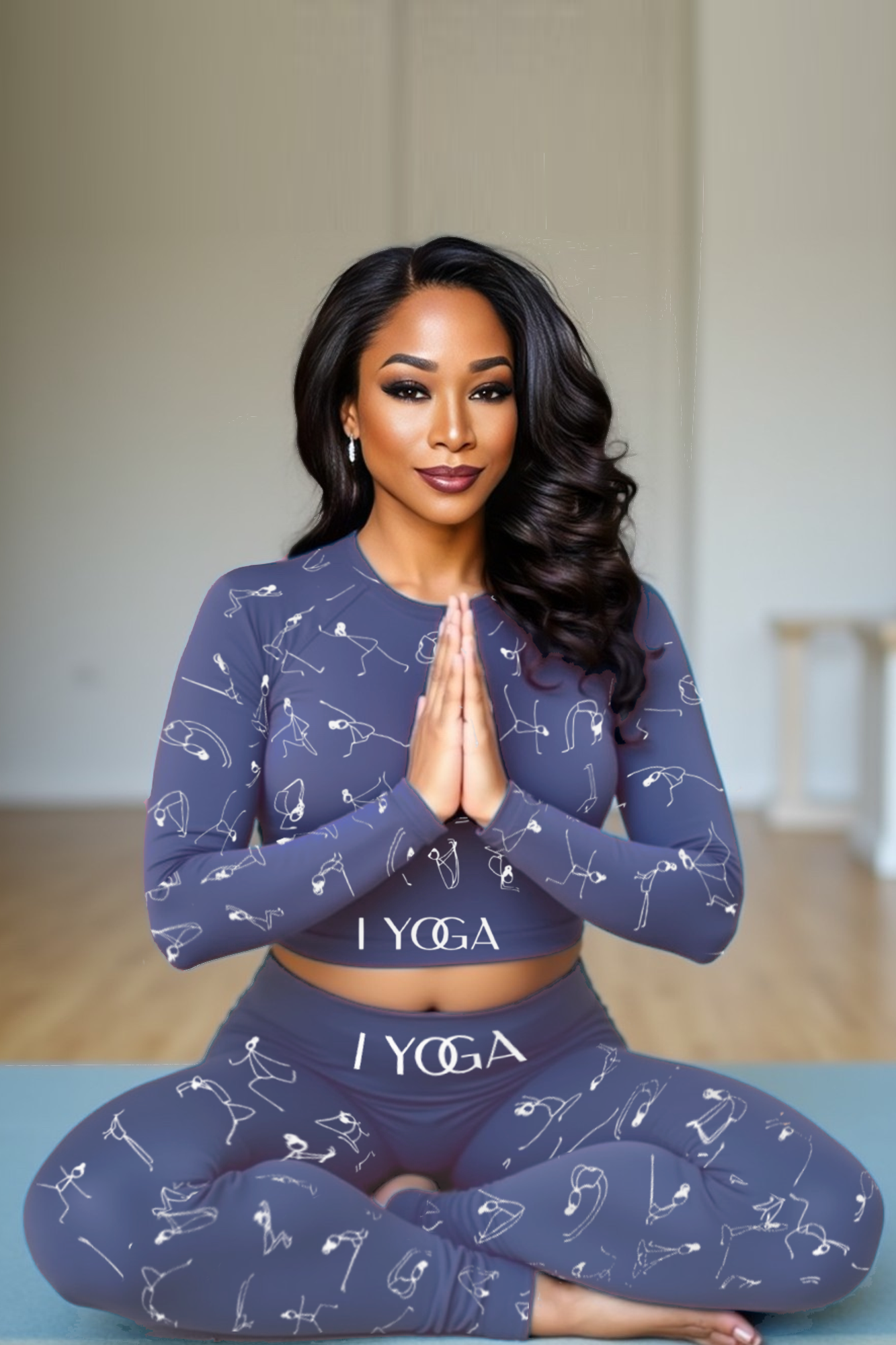 I YOGA Recycled long-sleeve crop top - CORNFLOWER