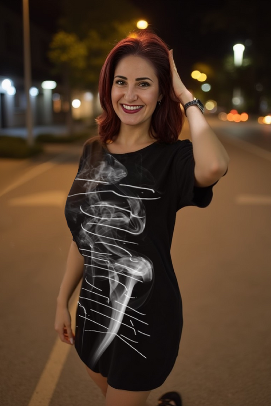 ALL SMOKE TOO! T-shirt dress - BLACK