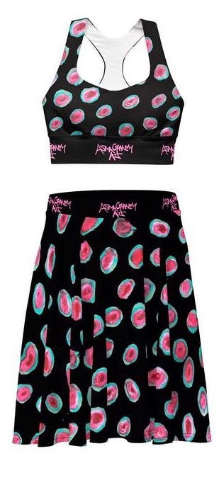 Watermelon Print Skater Skirt