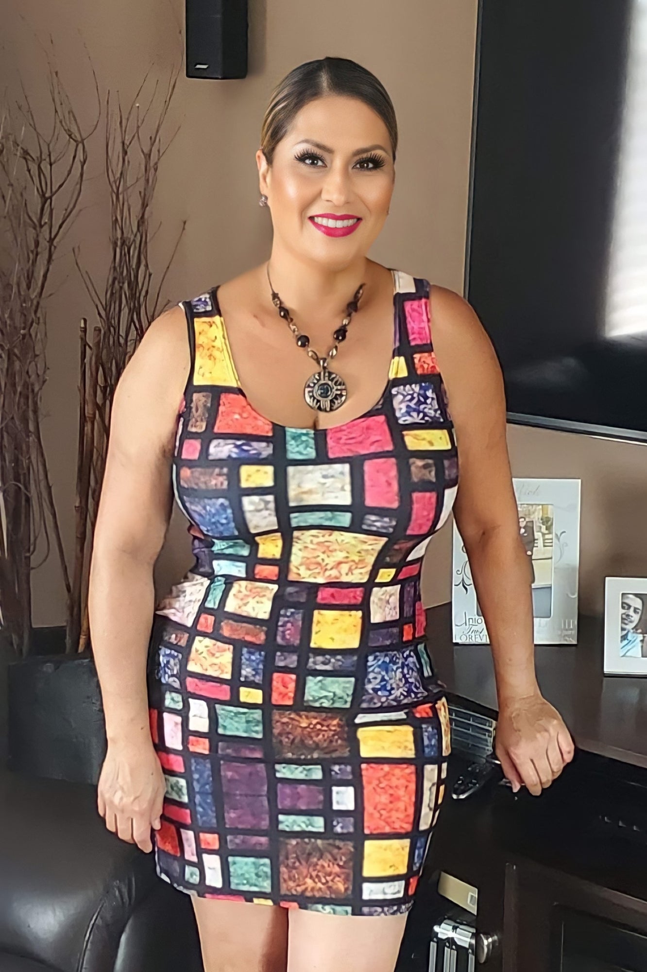 STAINED GLASS Fitted Dress