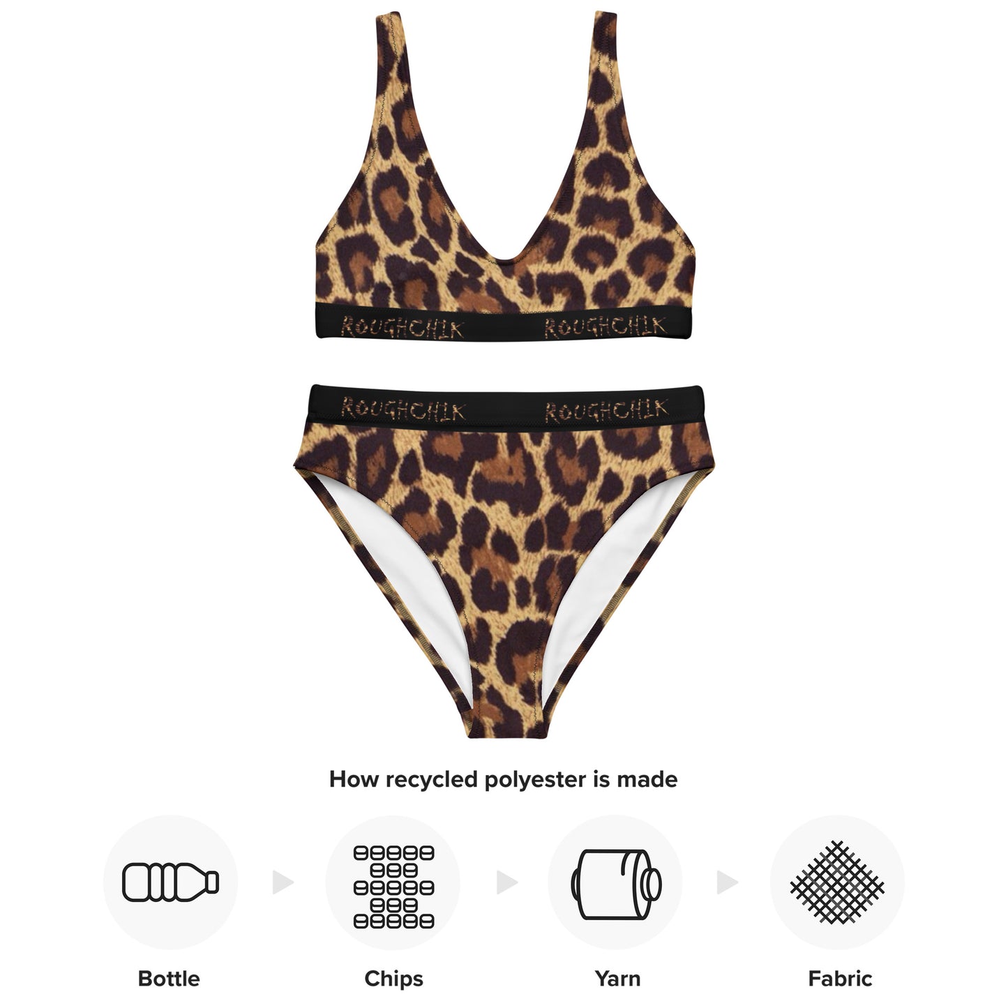 Leopard Print Recycled high-waisted bikini