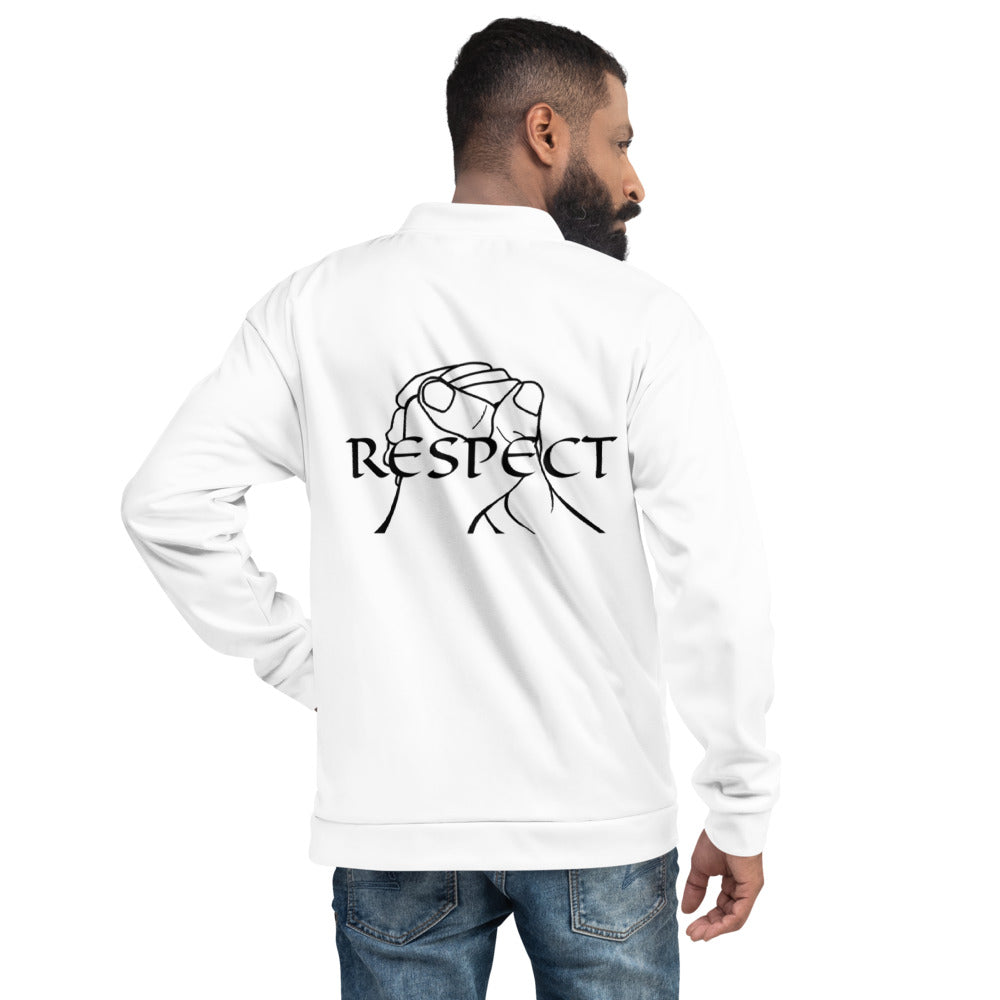 RESPECT by Marcus Gentry Unisex Bomber Jacket - White