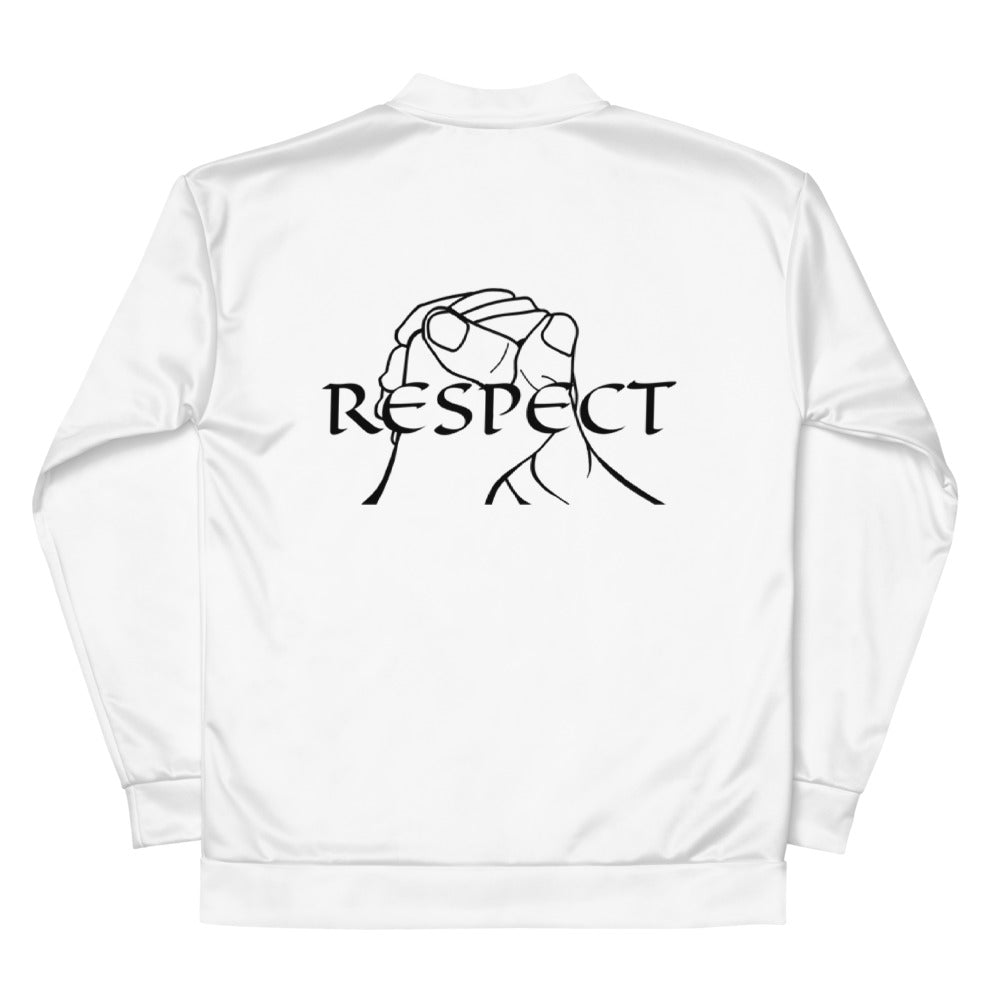 RESPECT by Marcus Gentry Unisex Bomber Jacket - White