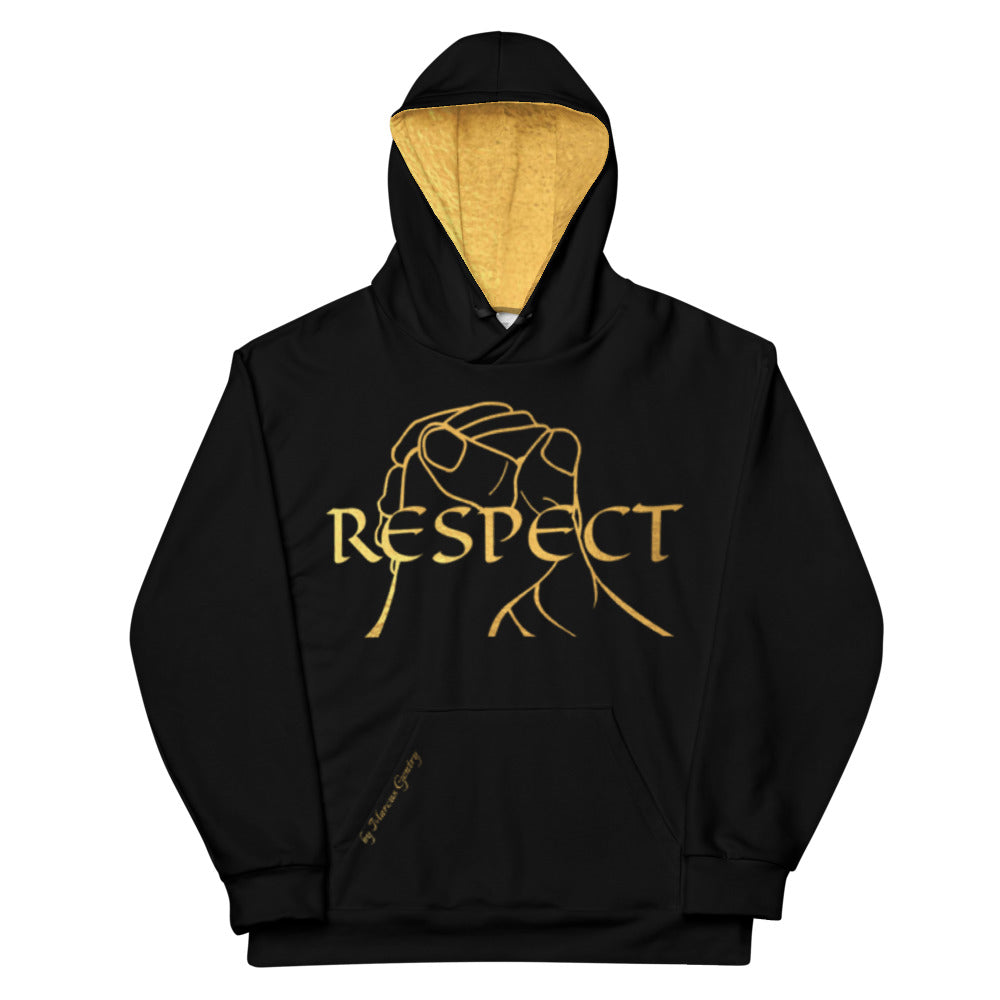 RESPECT Unisex Hoodie - BLACK w/GOLD