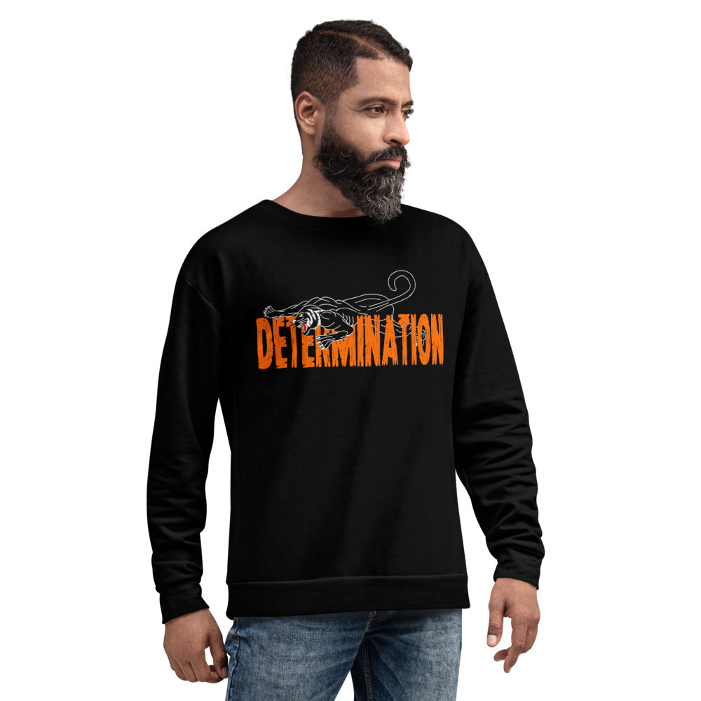DETERMINATION Unisex Sweatshirt - BLACK w/ORANGE