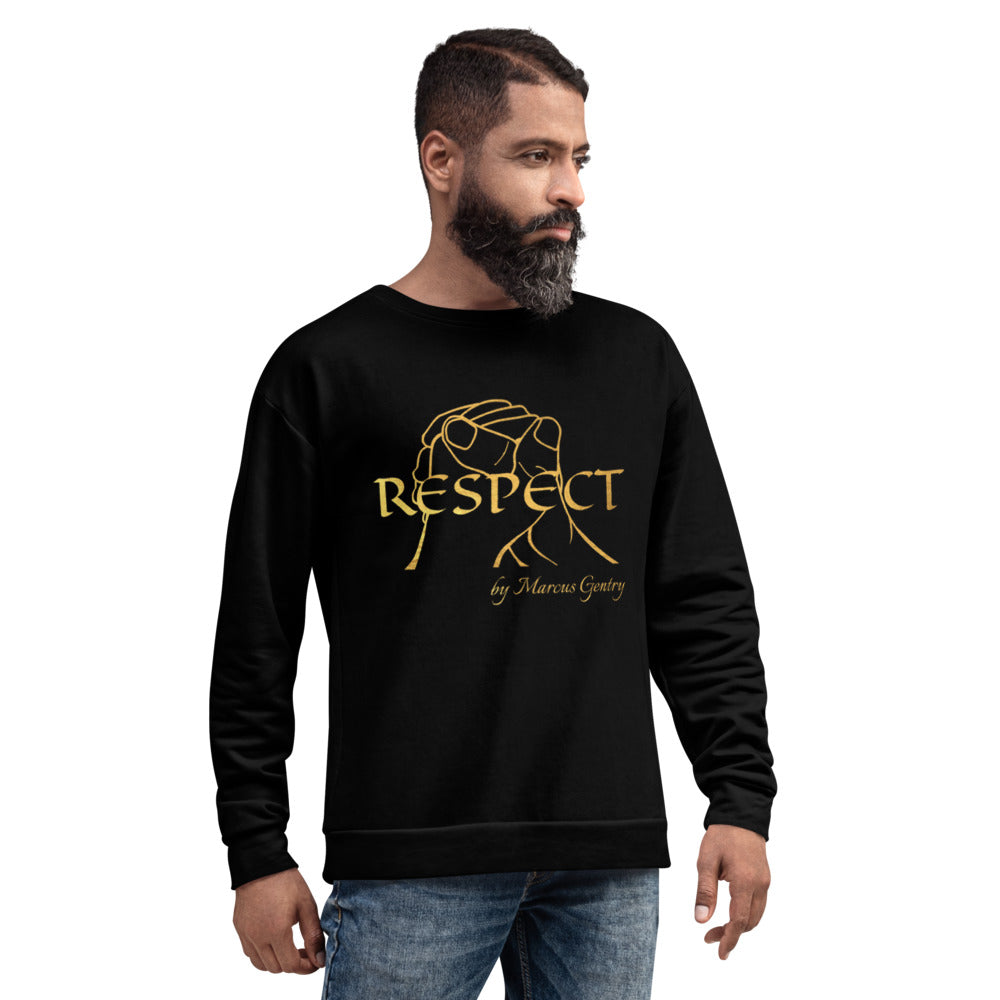 RESPECT Unisex Sweatshirt - BLACK w/GOLD