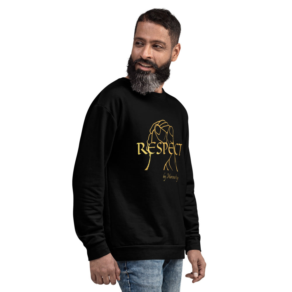 RESPECT Unisex Sweatshirt - BLACK w/GOLD