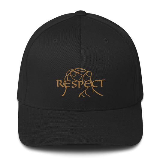 RESPECT Structured Twill Cap - BLACK w/GOLD