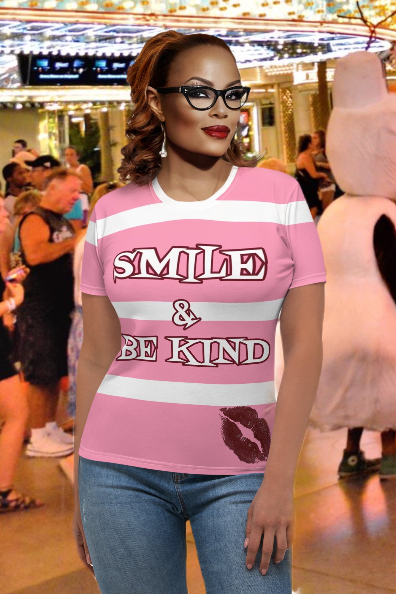 Smile & Be Kind Women's T-shirt - Pink
