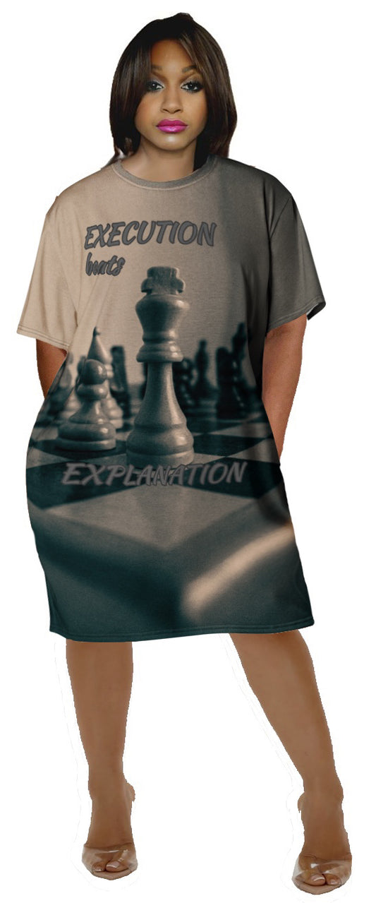 EXECUTION beats EXPLANATION T-shirt dress