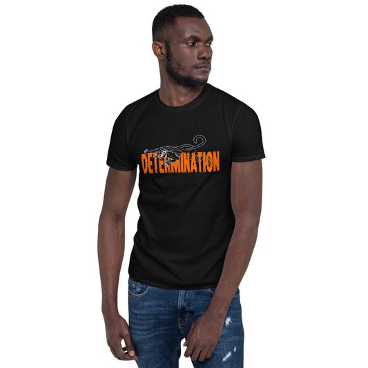 DETERMINATION Short-Sleeve Unisex T-Shirt - Black w/Orange
