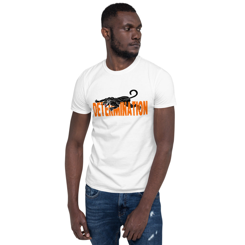 DETERMINATION Short-Sleeve Unisex T-Shirt - White w/Orange